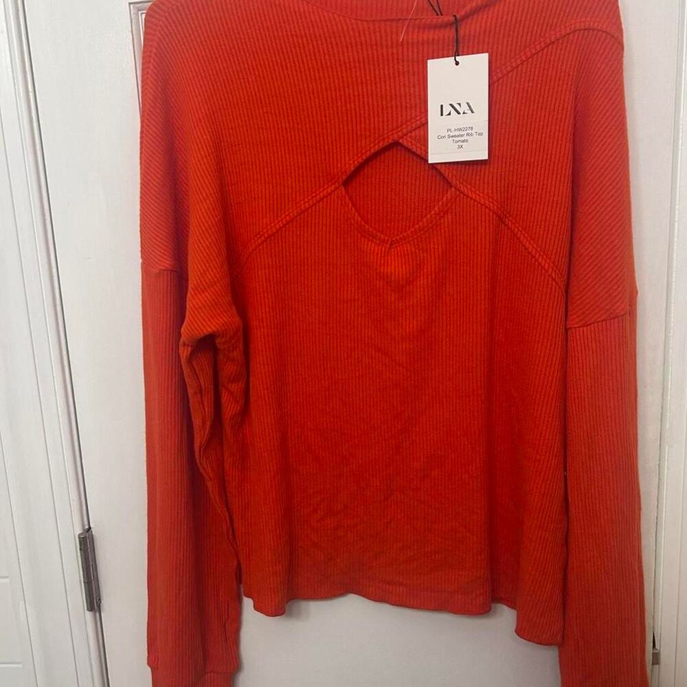 Lna Women's Orange and Red Shirt
